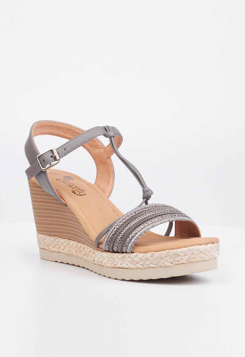 Butterfly Feet - Avery 1 espadrille wedge heel - grey