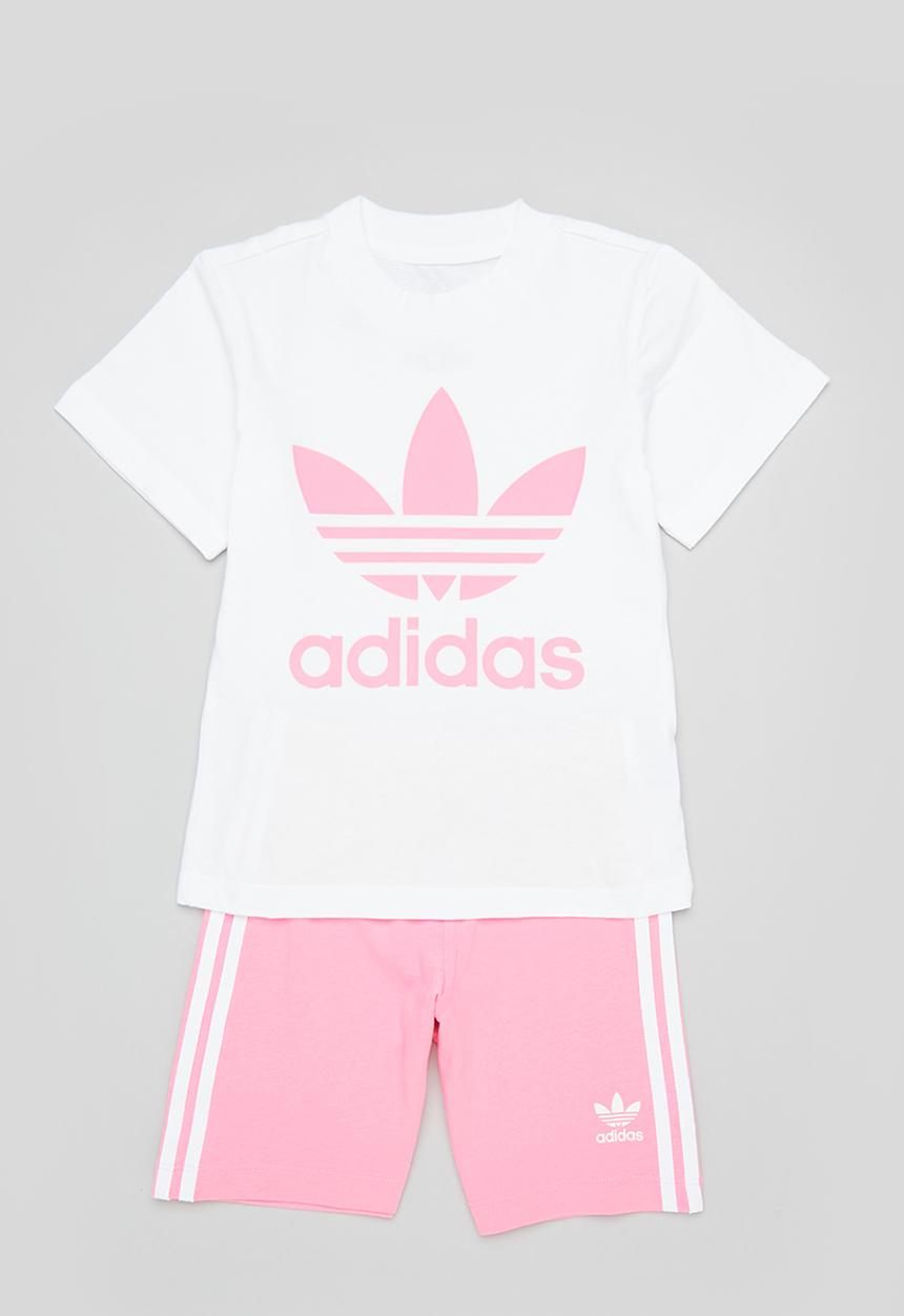 adidas Originals - Short tee set - white & bliss pink