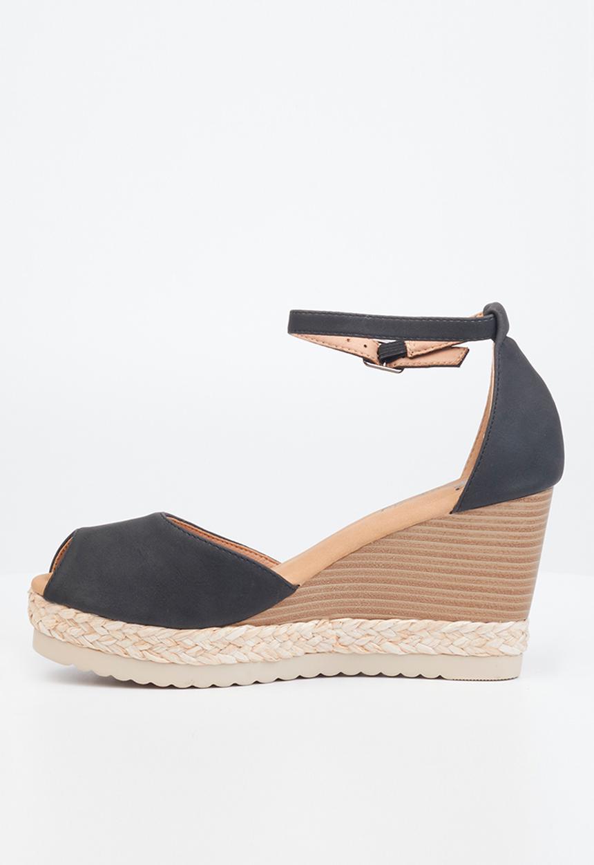 Butterfly Feet - Avery 3 espadrille wedge heel - black