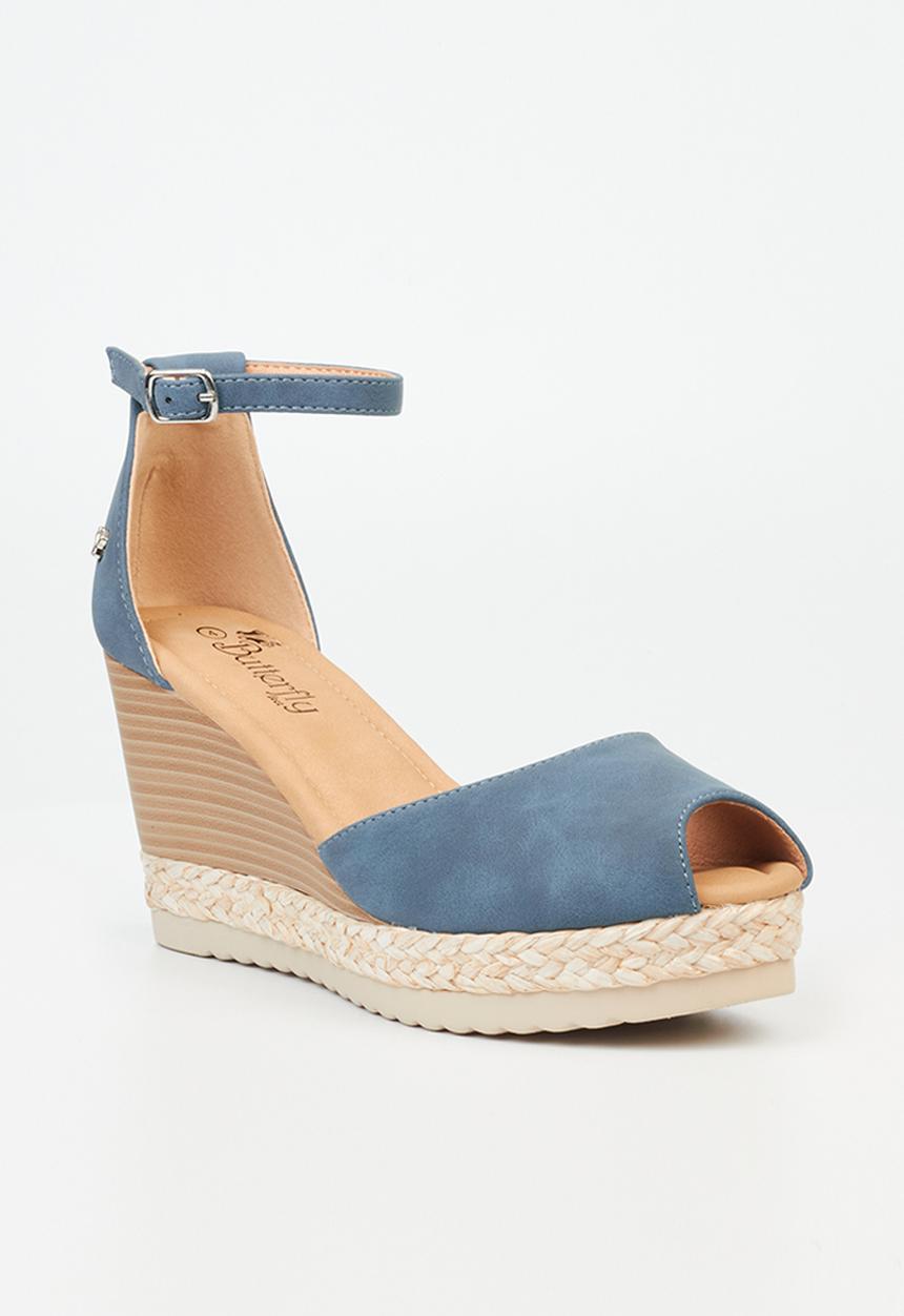 Butterfly Feet - Avery 3 espadrille wedge heel - blue