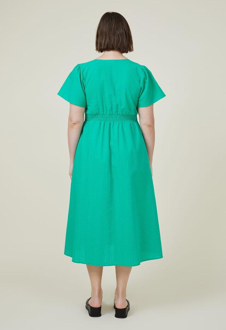Cotton On - Curve woven midi dress - bright green