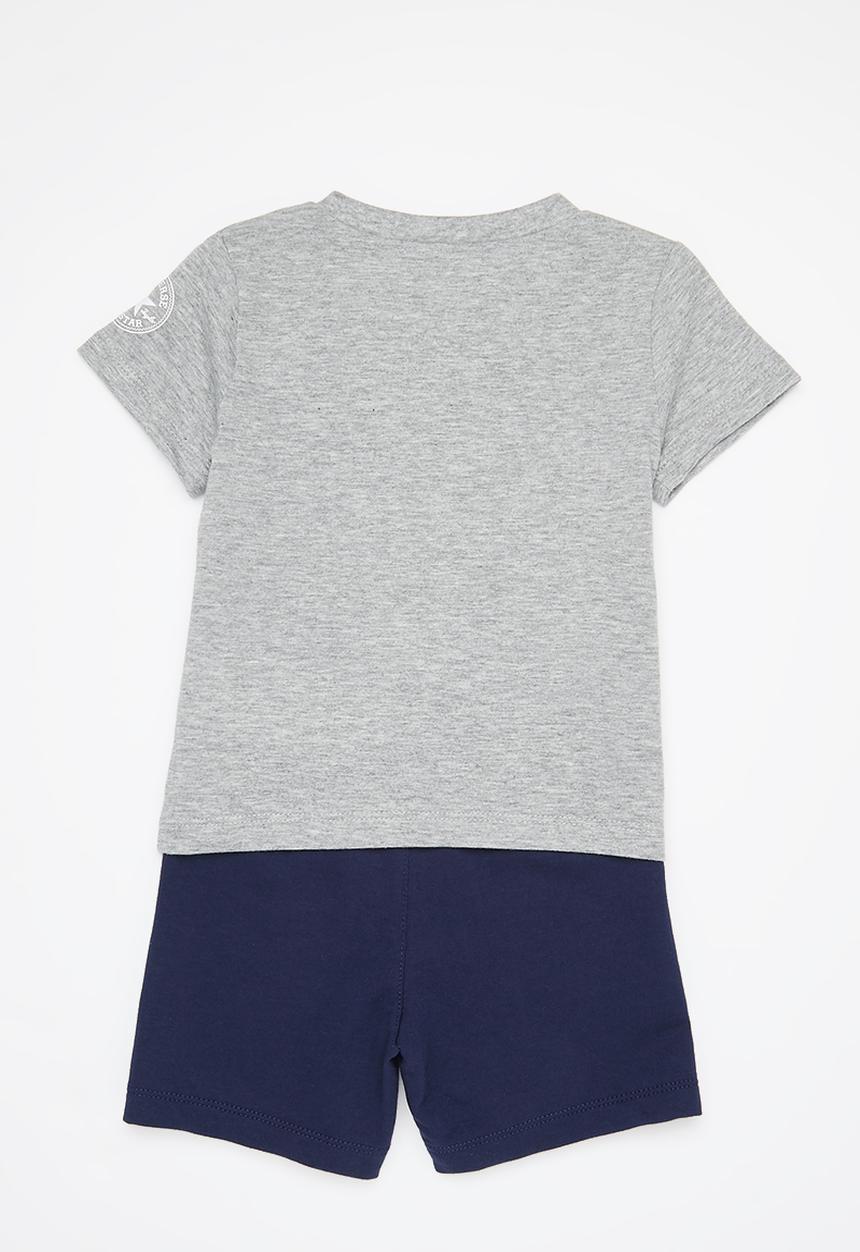 Converse - Cnvb logo aop short sleeve tee short set - midnight navy