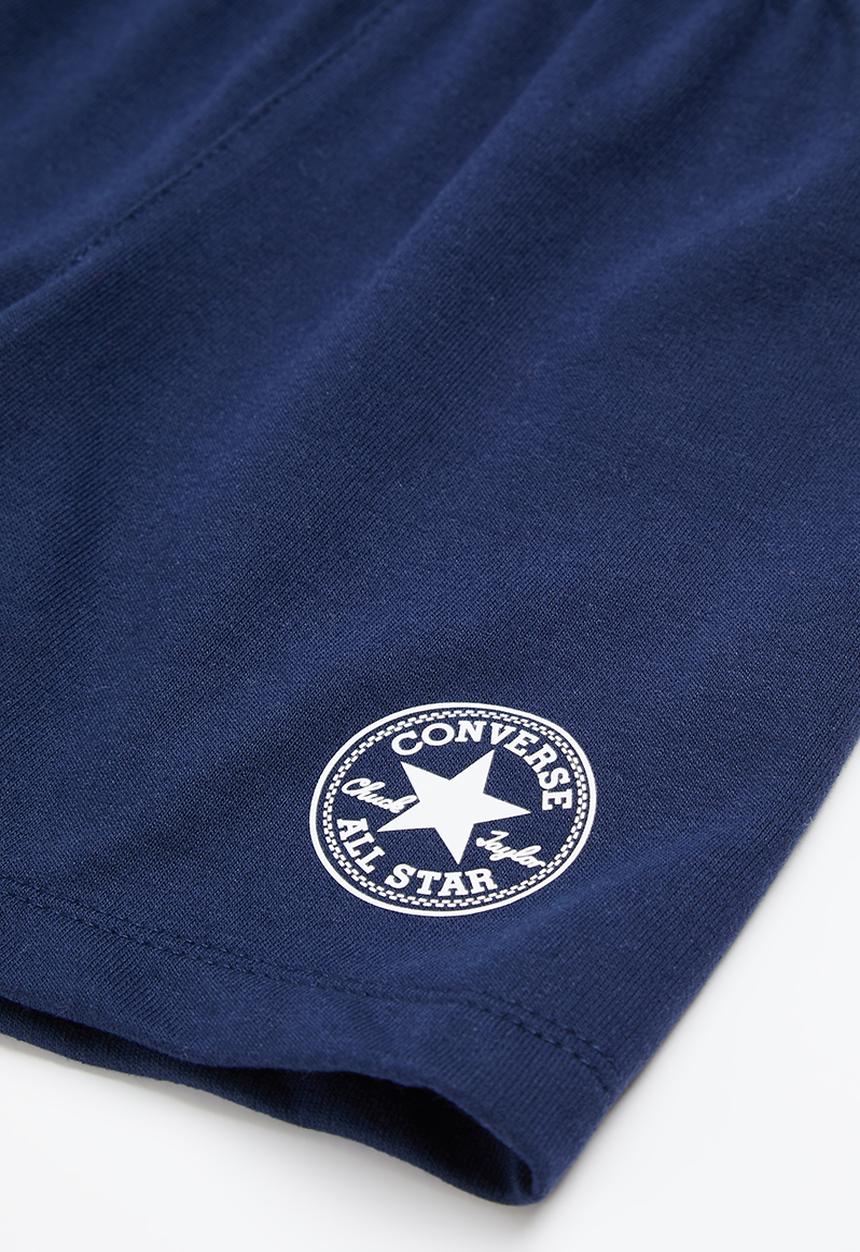 Converse - Cnvb logo aop short sleeve tee short set - midnight navy