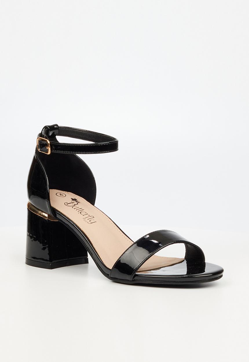 Butterfly Feet - Bella 1 ankle tie block heel - black