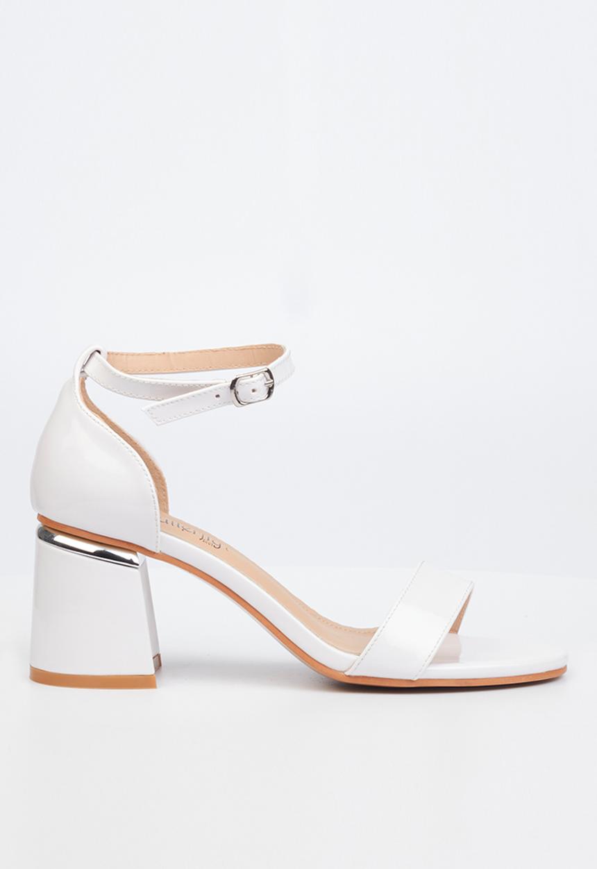Butterfly Feet - Bella 1 ankle tie block heel - white