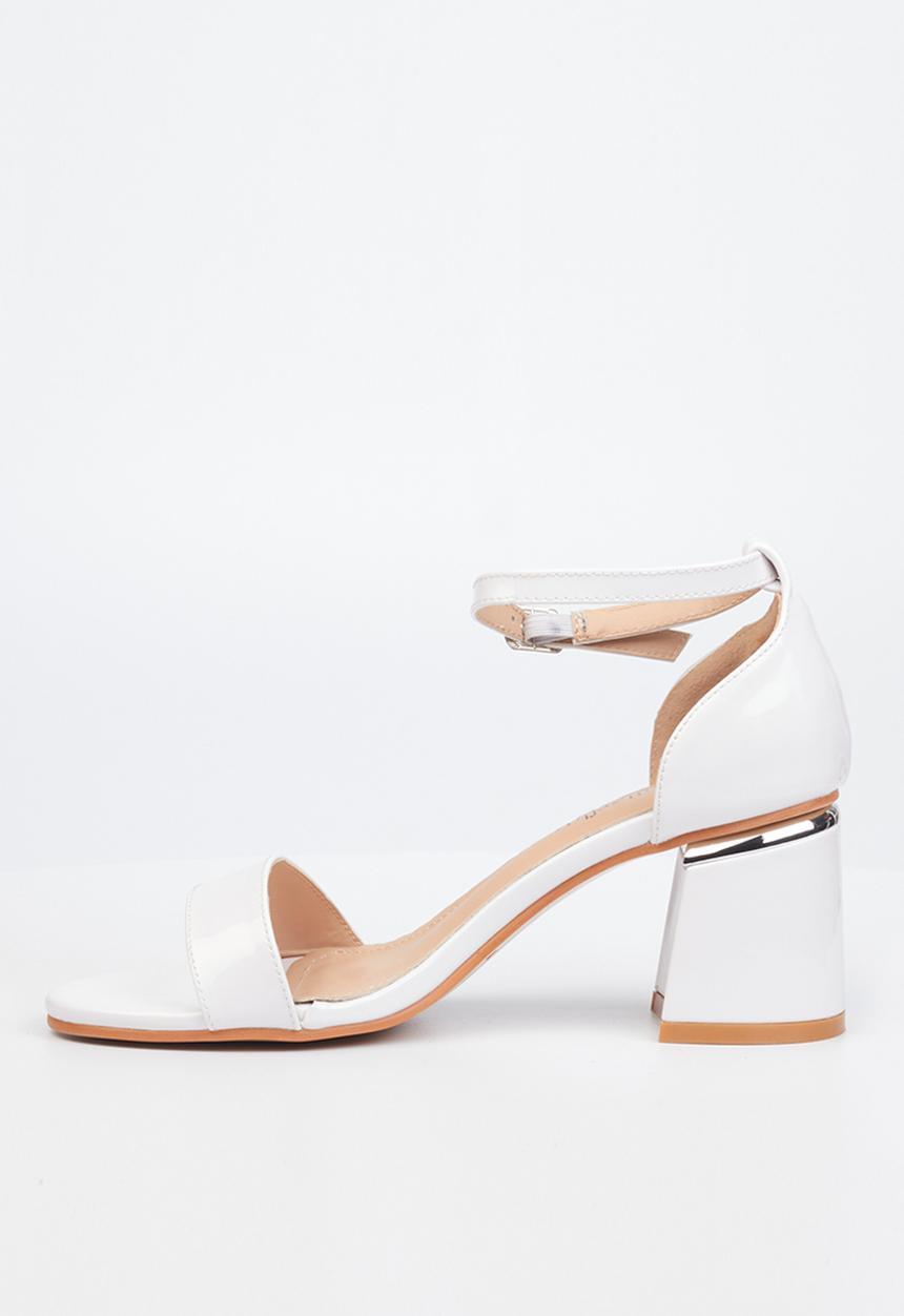 Butterfly Feet - Bella 1 ankle tie block heel - white