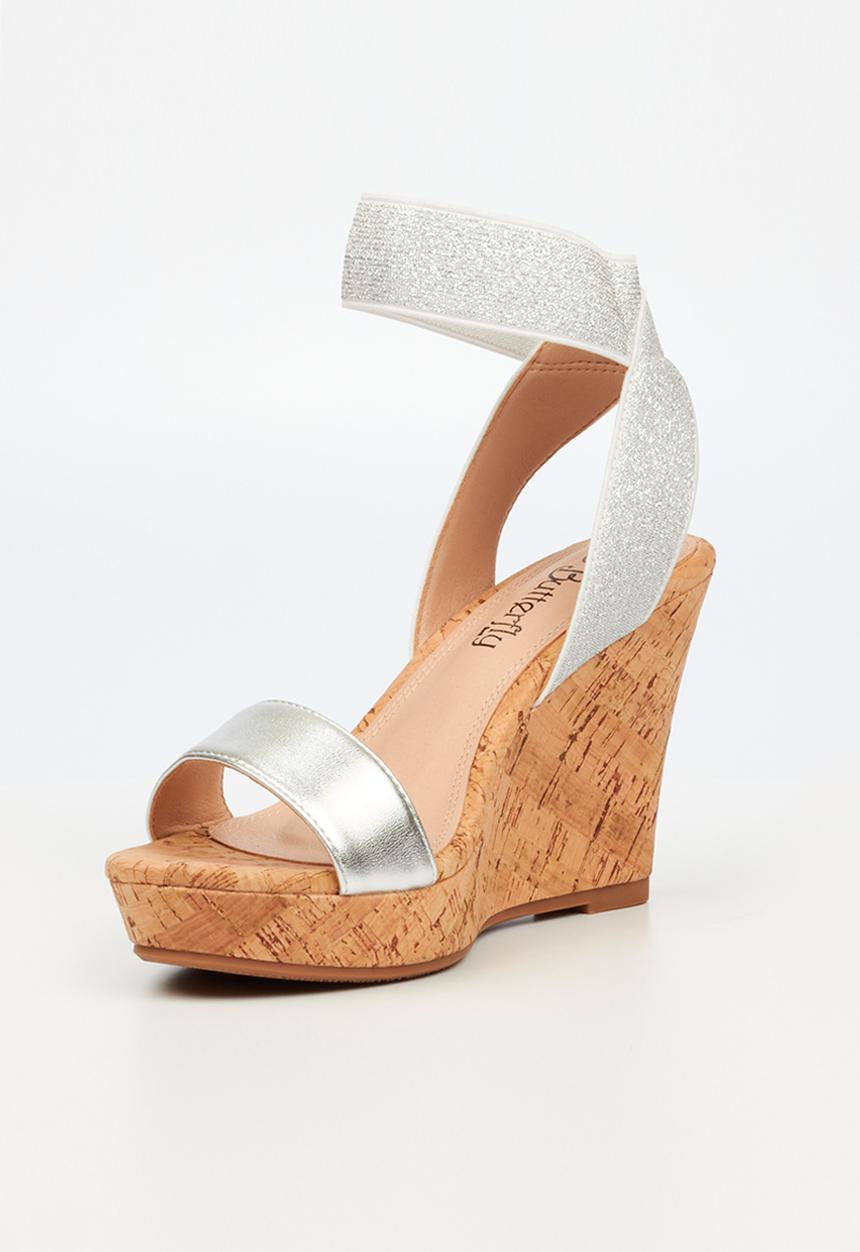 Butterfly Feet - Debra 2 wedge heel - silver