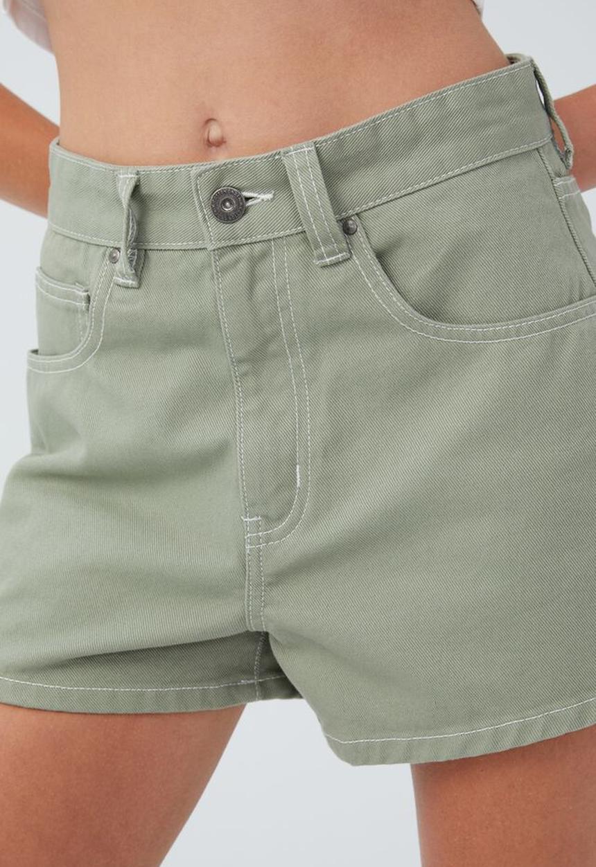 Cotton On - High mom denim short -soft green finished