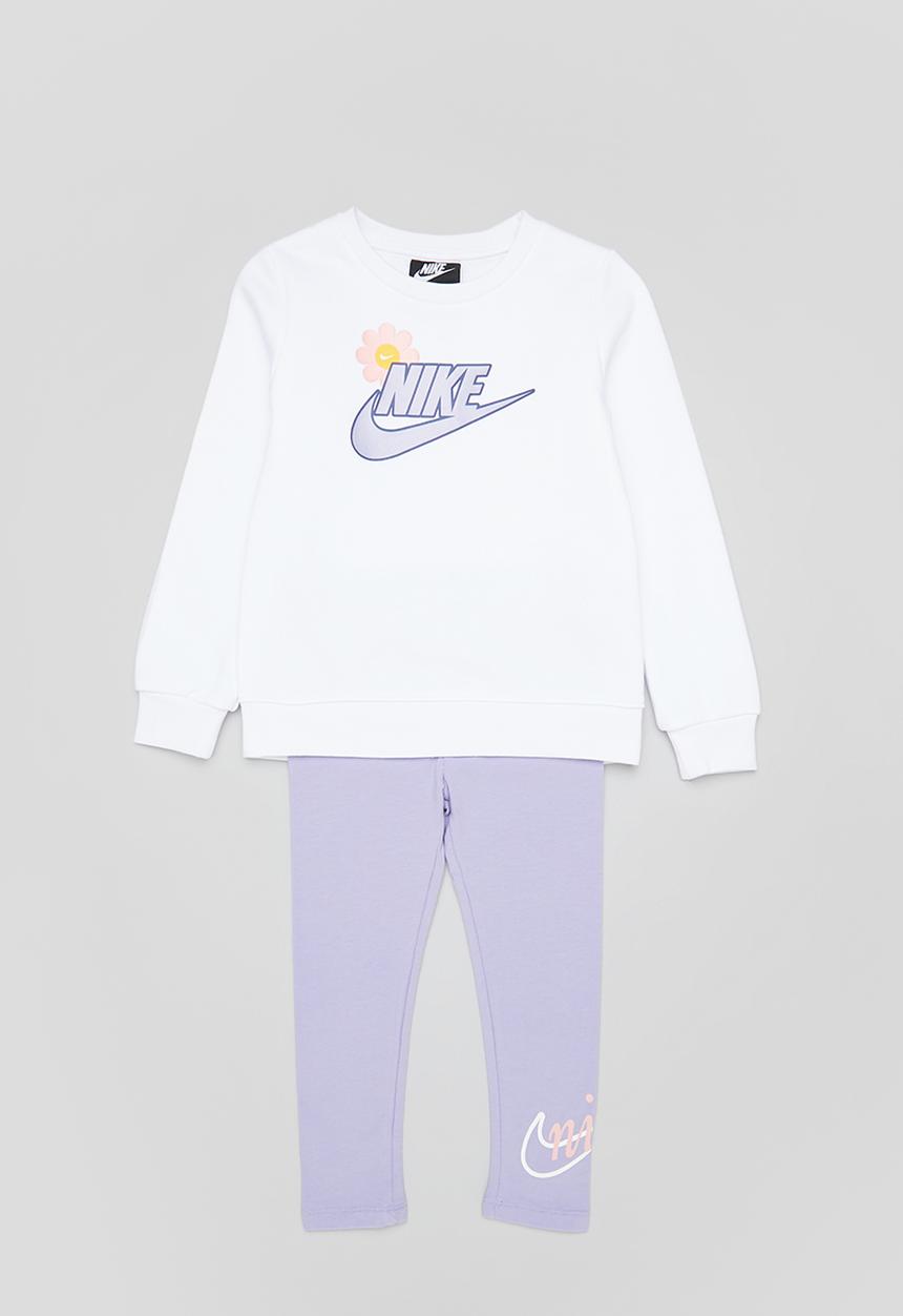 Nike - Nike girls flower child pant set - purple & white 