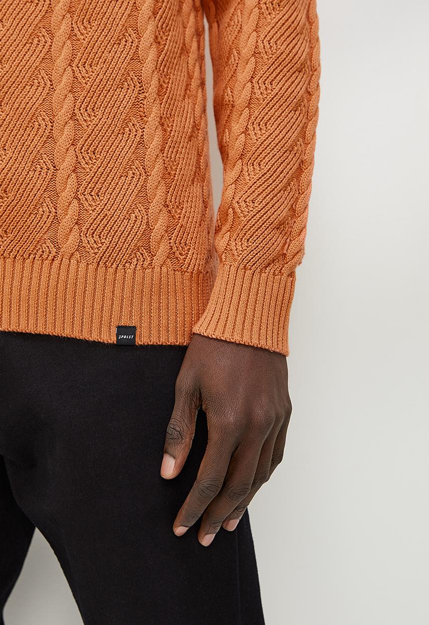 Superbalist - Regular fit cable knit - brown