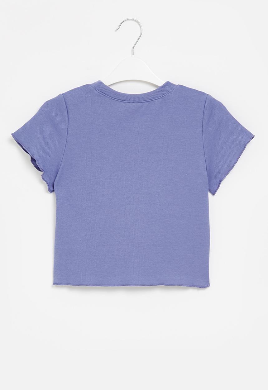 Rebel Republic - Rib cropped tee - periwinkle