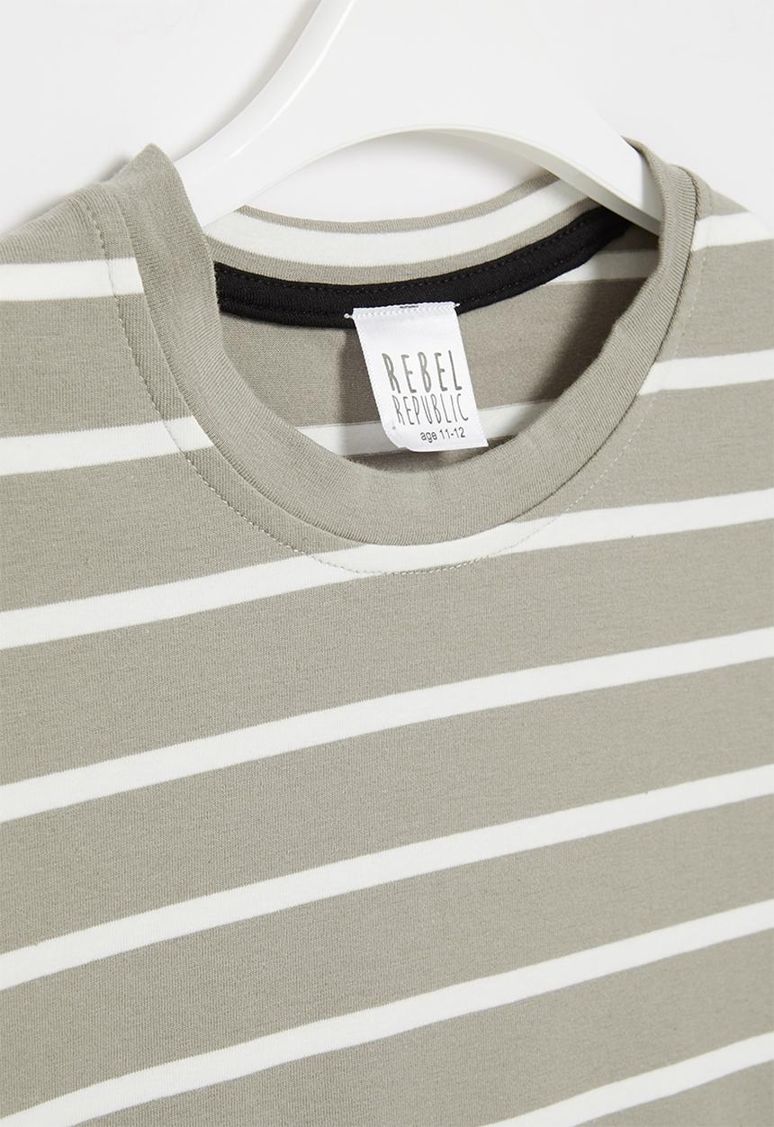 Rebel Republic - Boys stripe tee - grey