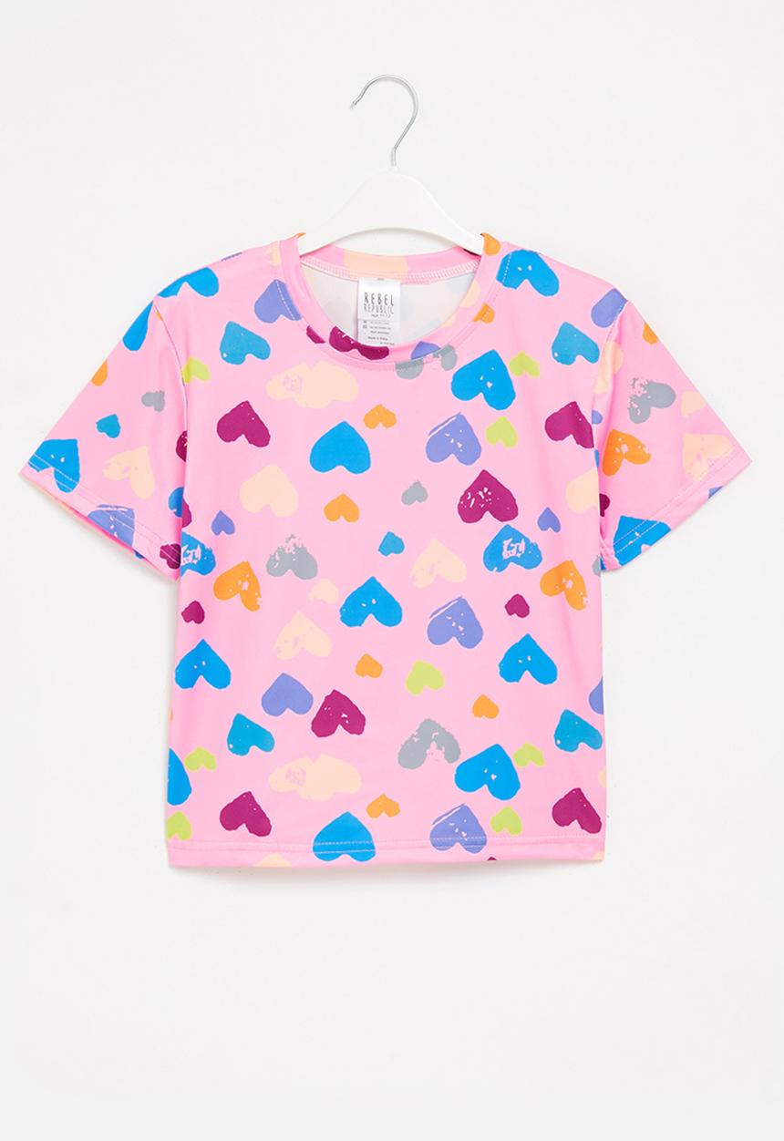 Rebel Republic - Girls heart tee - pink