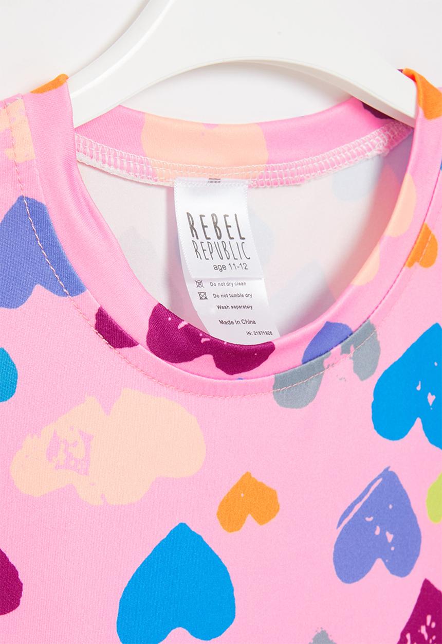 Rebel Republic - Girls heart tee - pink