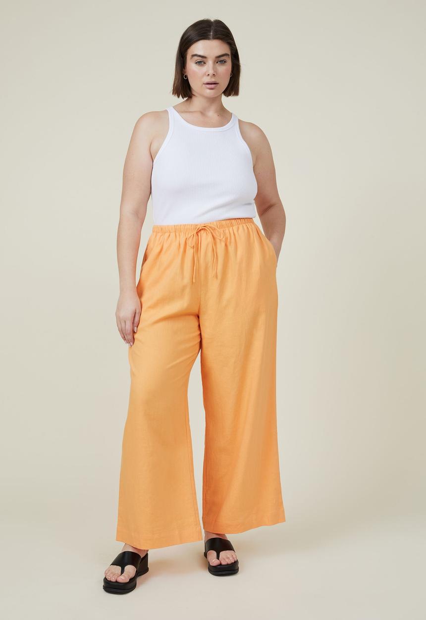 Cotton On - Curve haven wide leg pant - soft orange
