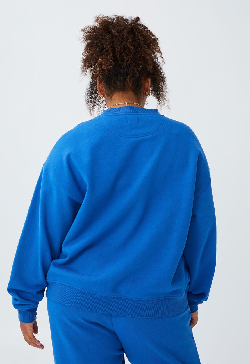 Cotton On - Curve classic crew sweatshirt - cobalt blue