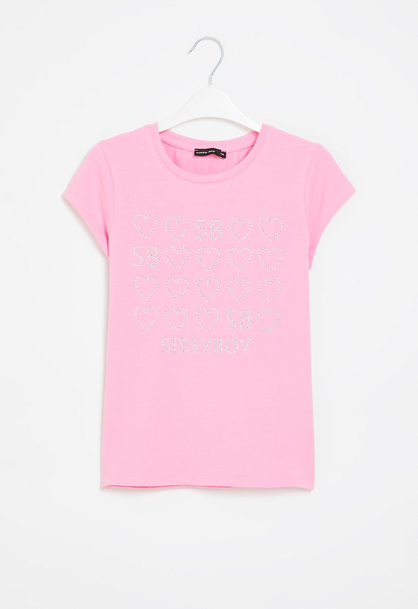 SISSY BOY - Fitted top with capped sleeves - bubblegum