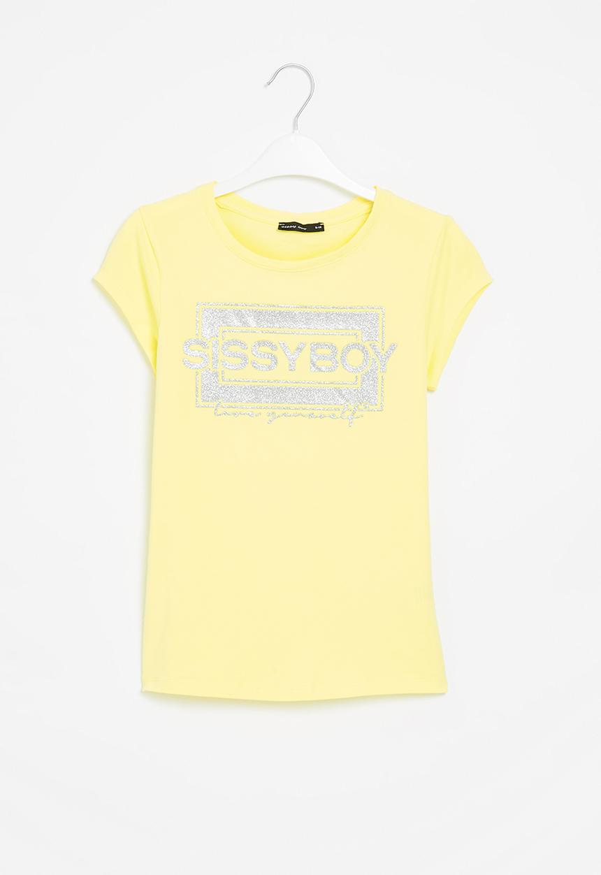 SISSY BOY - Fitted top with capped sleeves - pale yellow