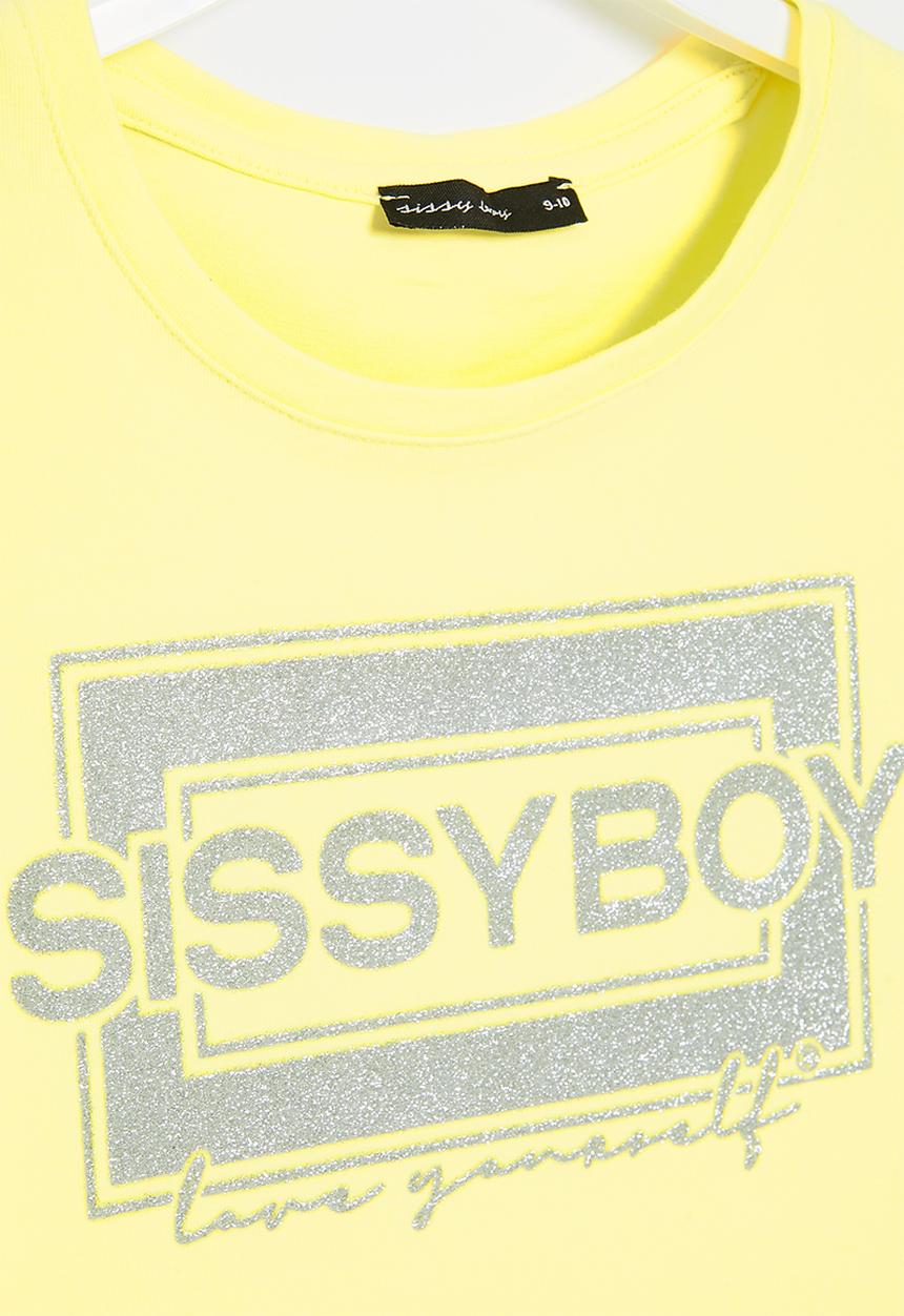 SISSY BOY - Fitted top with capped sleeves - pale yellow