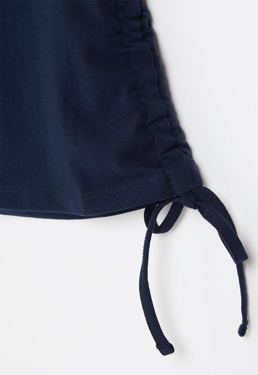 SISSY BOY - Fitted side ruched top with cap sleeves - navy