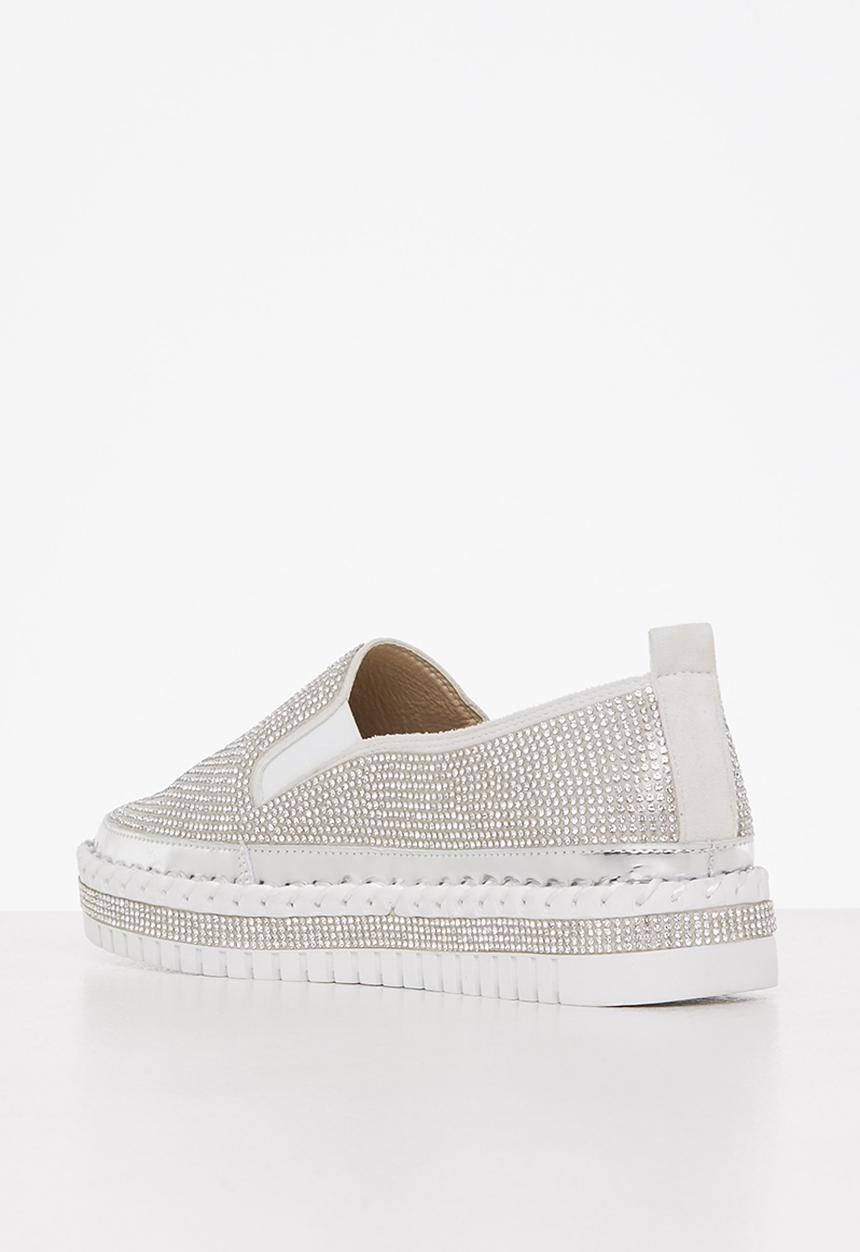 Footwork - Lilith diamante slip-on - silver