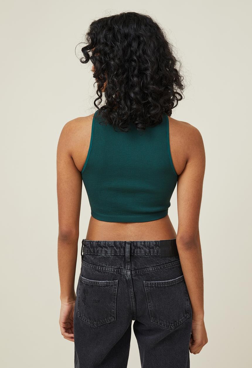 Cotton On - Seamless benni seamless high neck tank - scholar green
