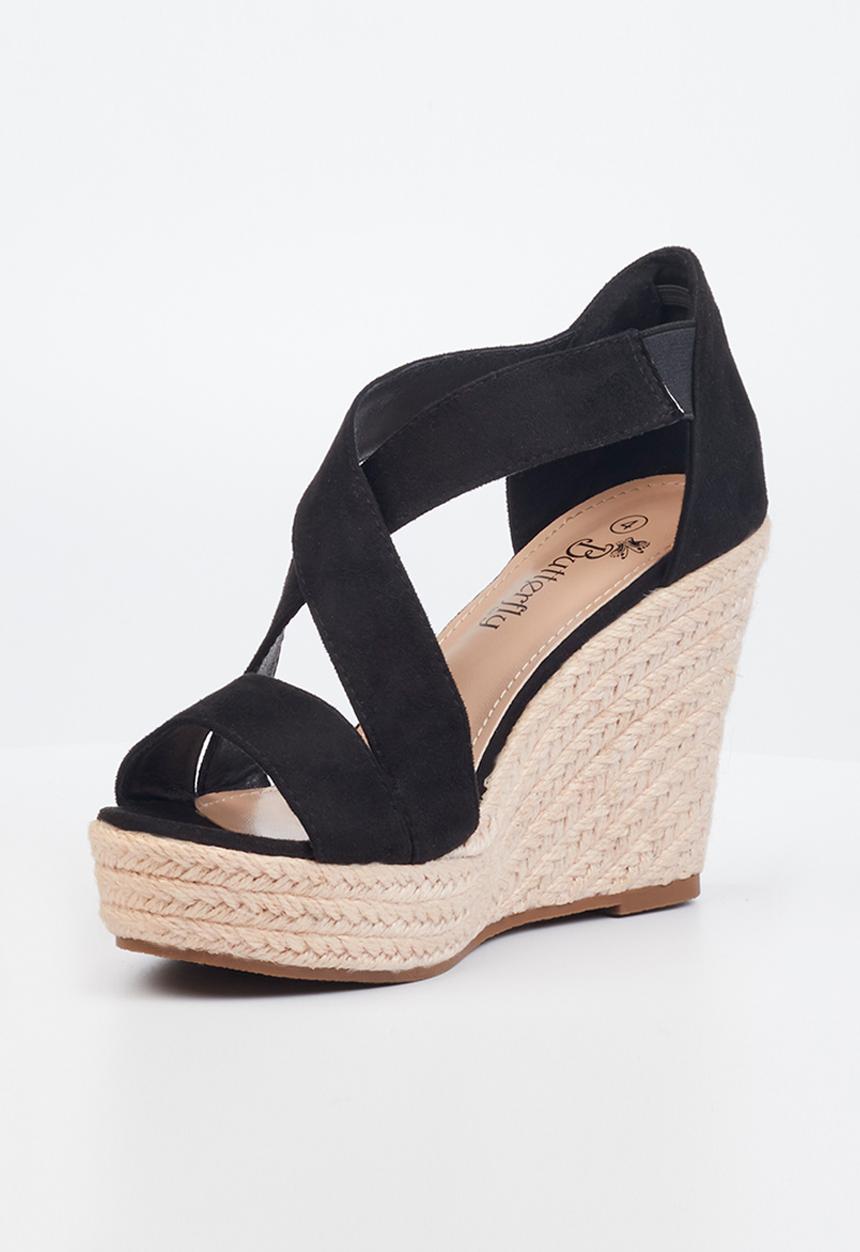 Butterfly Feet - Veda 1 espadrille wedge heel - black