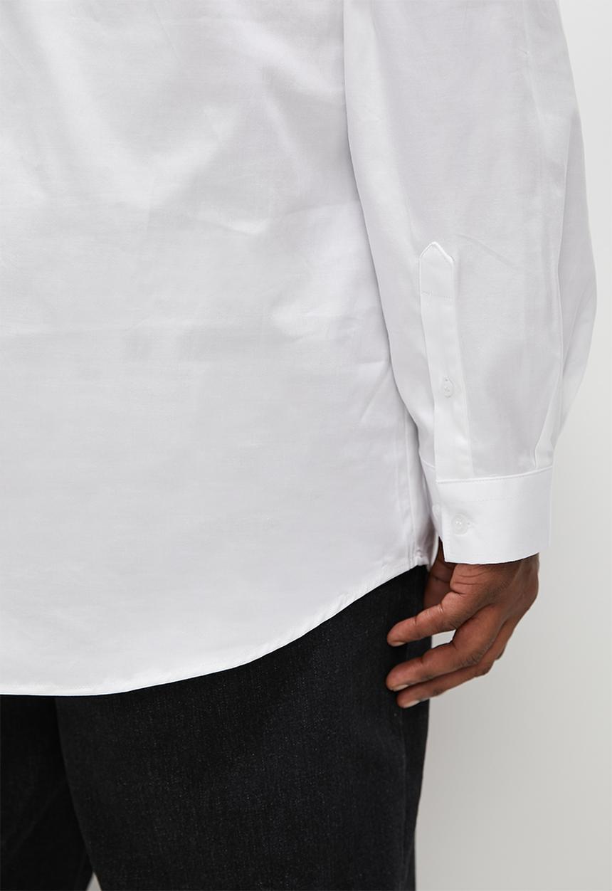 Superbalist - Plus cotton sateen stretch shirt - white