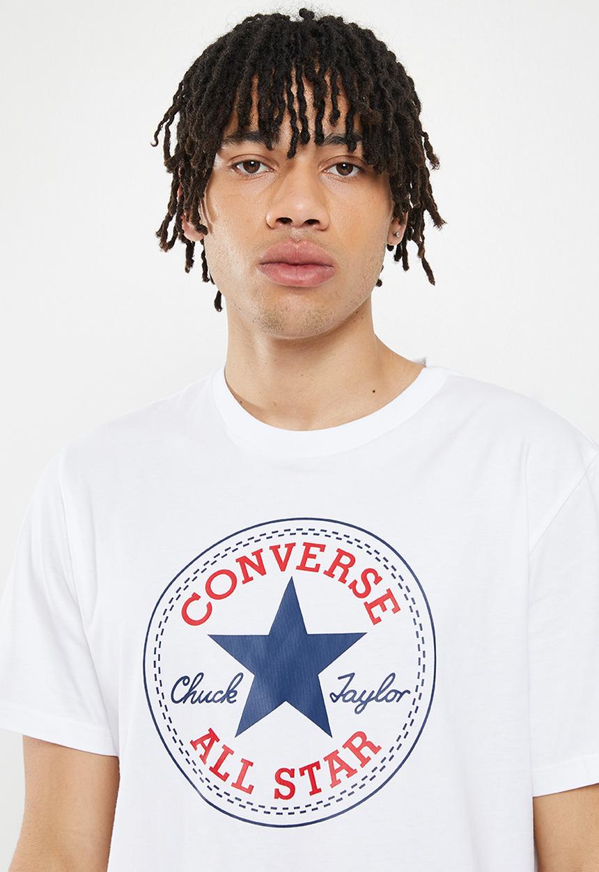 Converse - Standard fit centre front chuck patch core tee - white