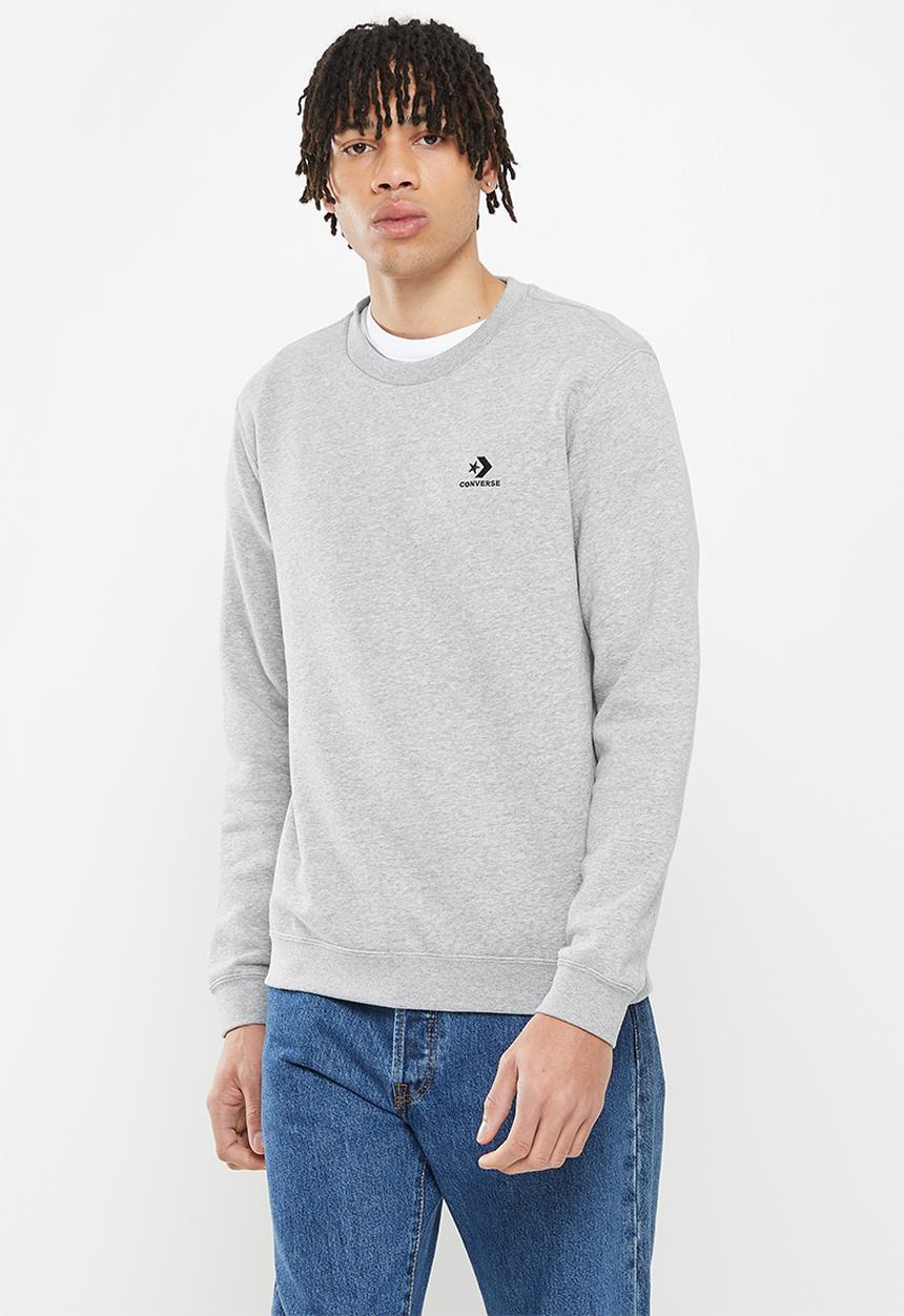 Converse - Standard fit left chest star chev emb crew bb - vintage grey heather