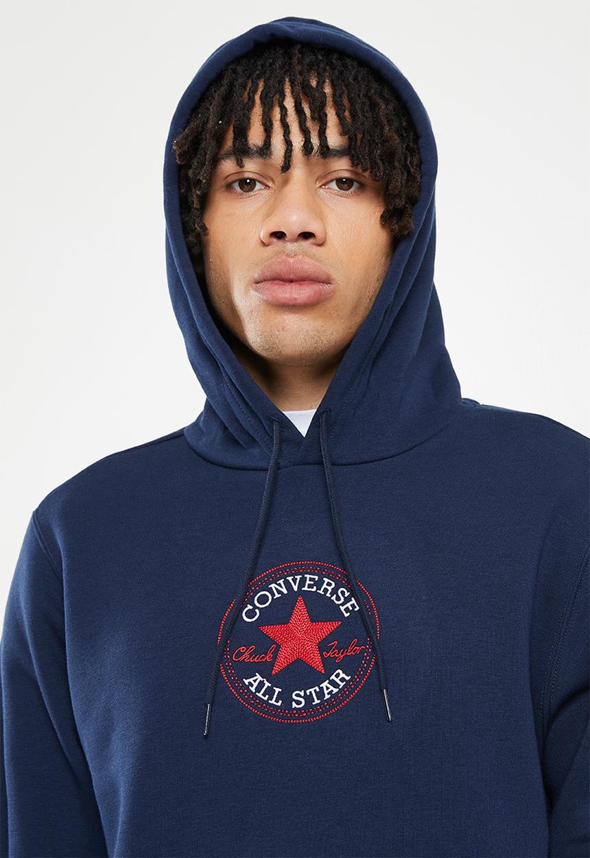 Converse - Standard fit centre front chuck patch core po hoodie bb - obsidian