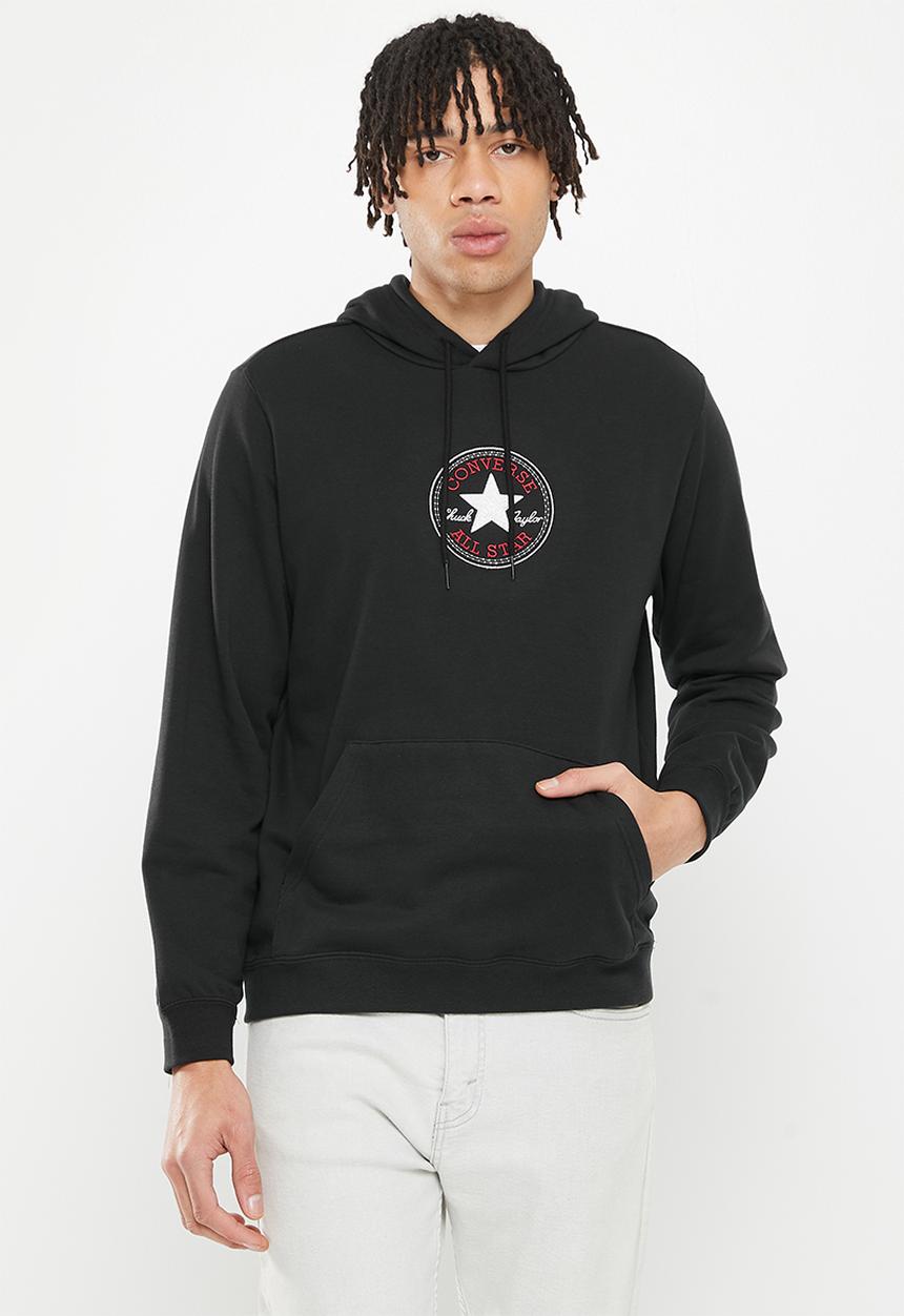 Converse - Standard fit centre front chuck patch core hoodie - converse black