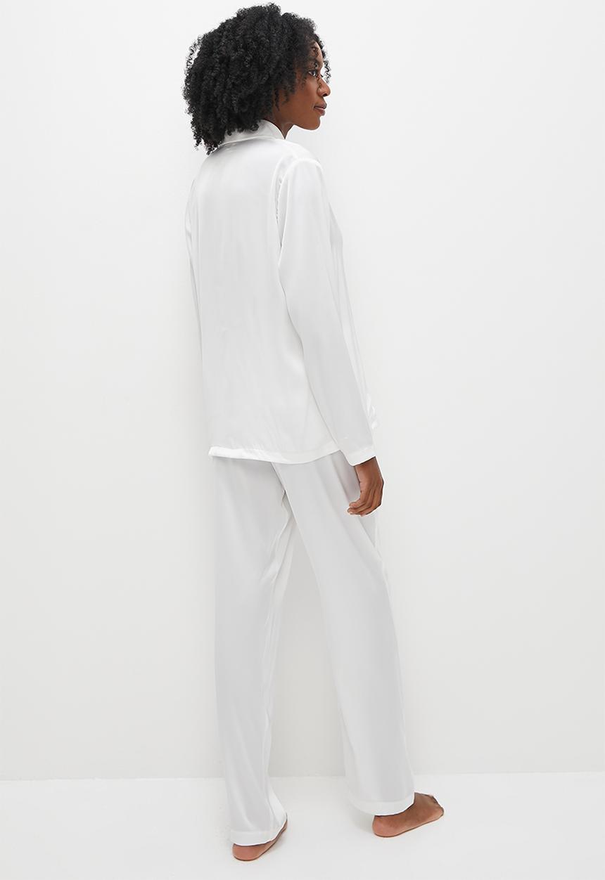 Superbalist - Satin sleep shirt & pants set - ecru