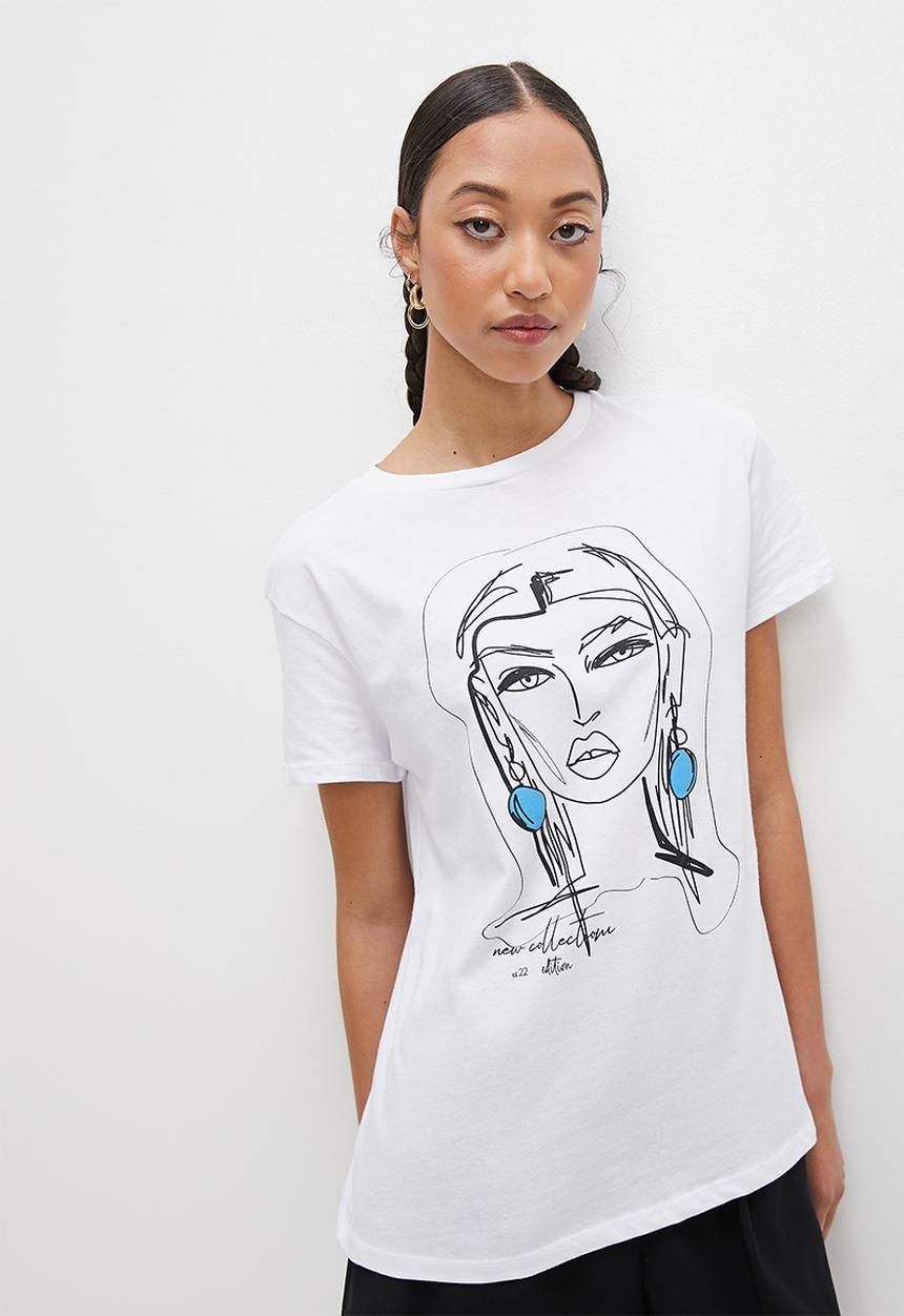 Superbalist - Relaxed tee graphic - white 