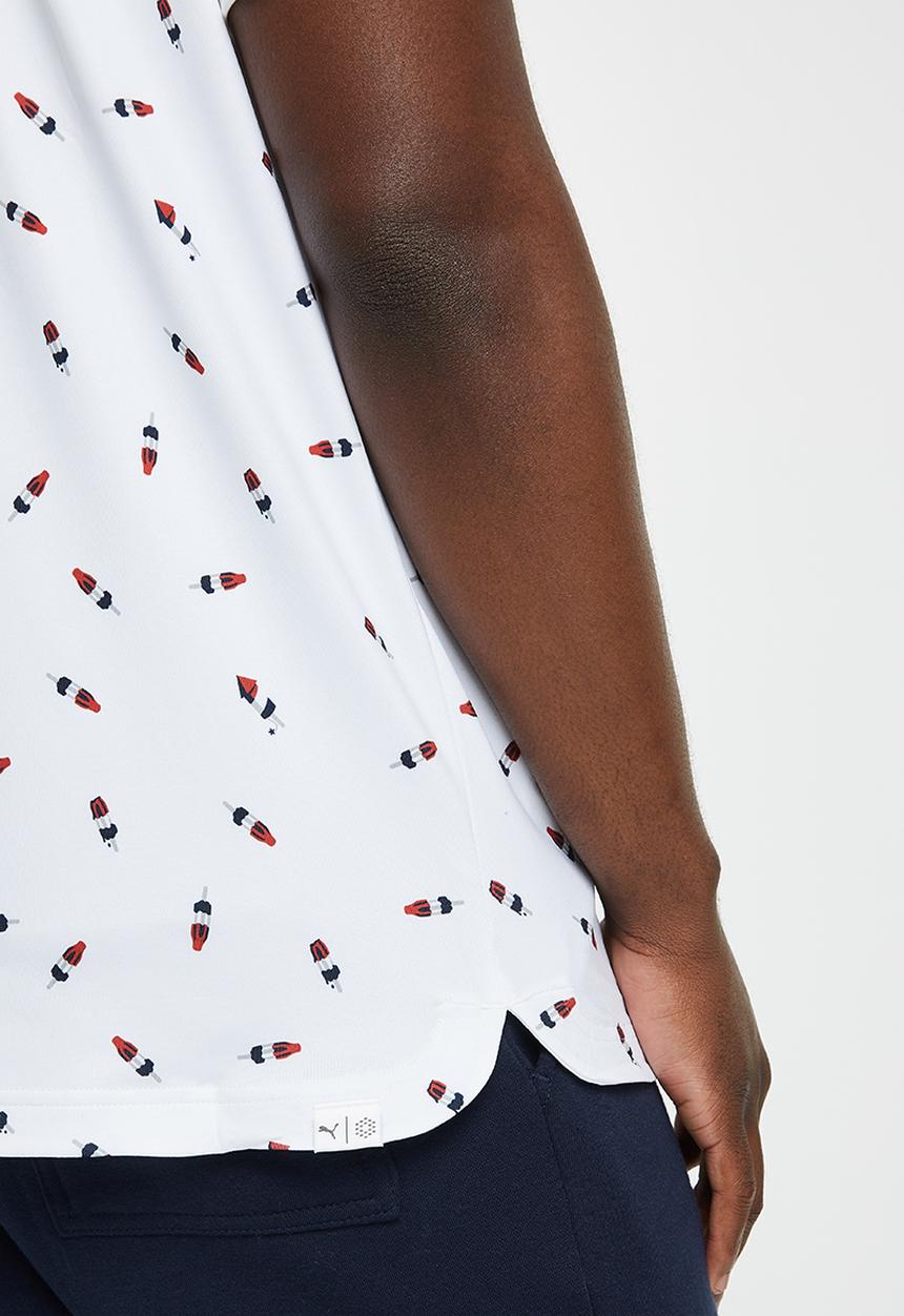 PUMA - Cloudspun Popsi-Cool Golf Polo - bright white & ski patrol