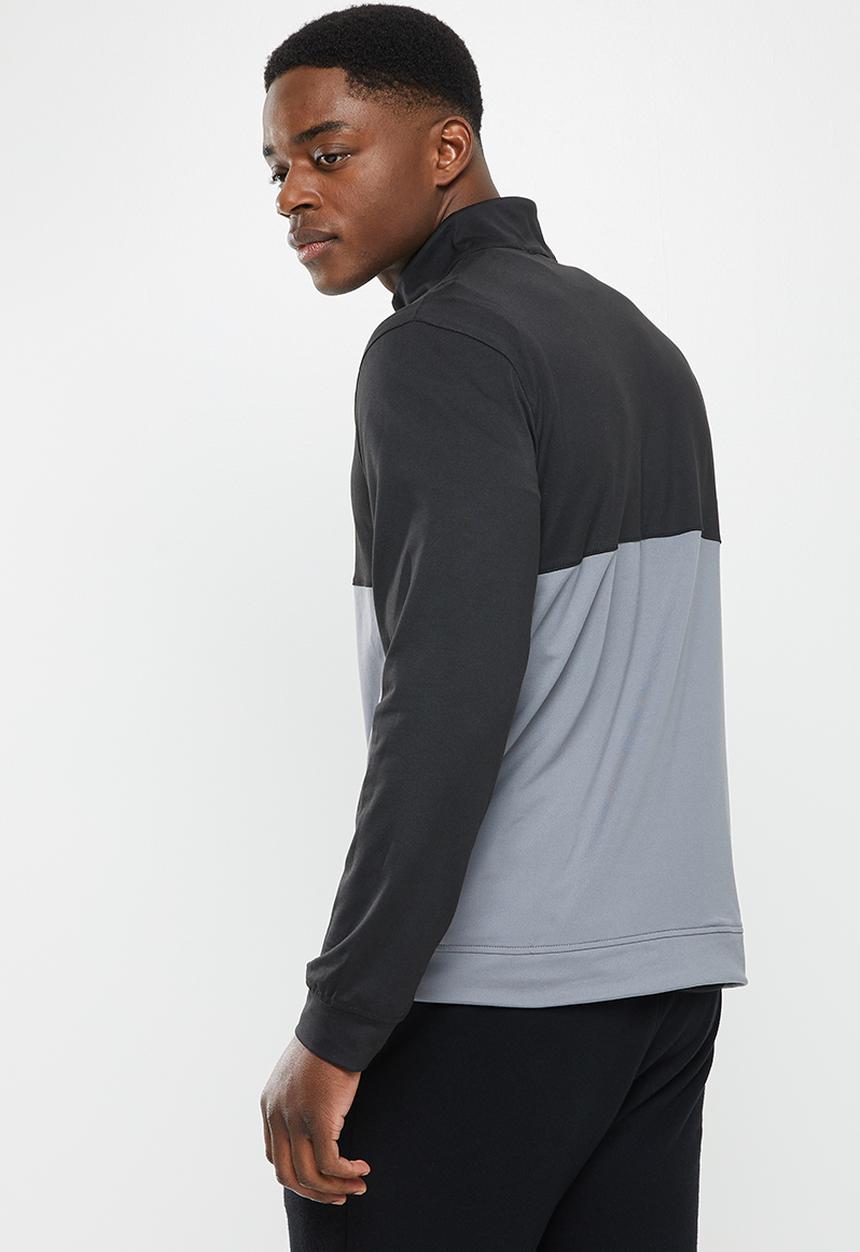 PUMA - Gamer Colourblock 1/4 Zip Golf Pullover - Black & quiet shade