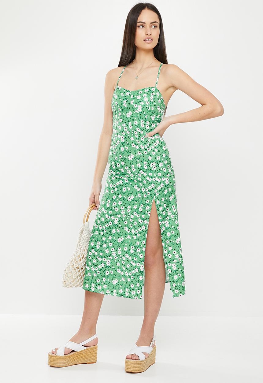 dailyfriday - Strappy midi dress - green 