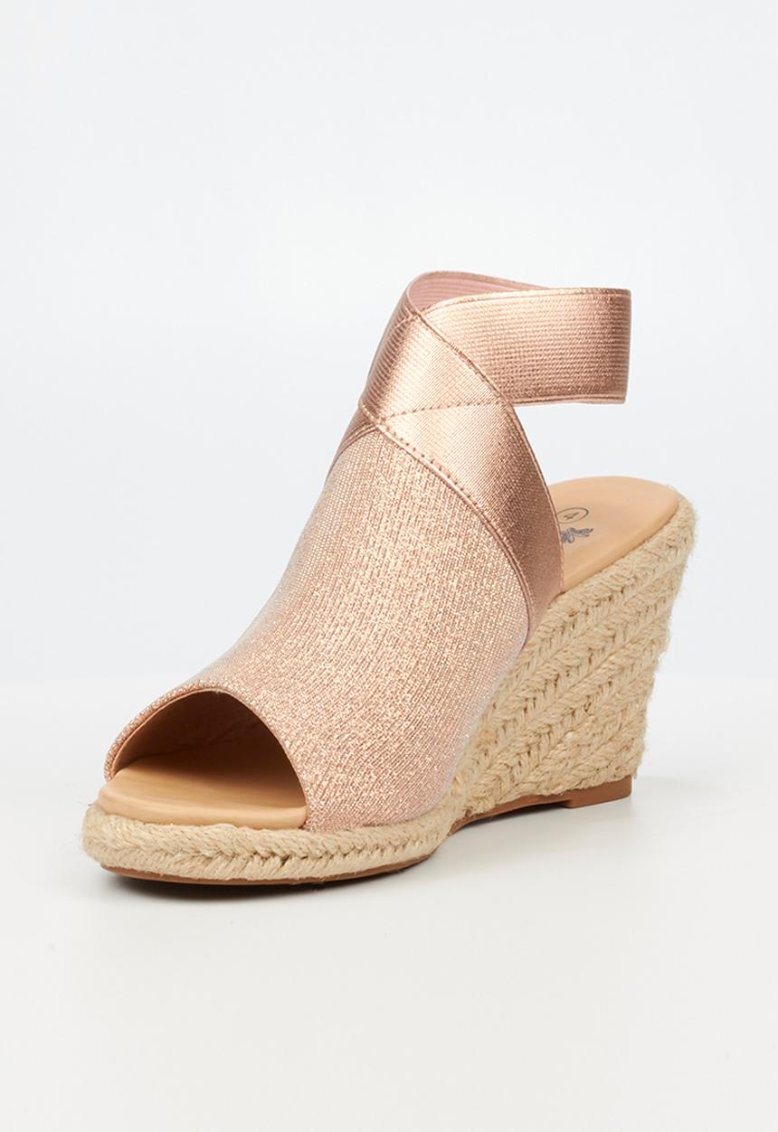 Butterfly Feet - Drayco 2 espadrille wedge heel - rose gold