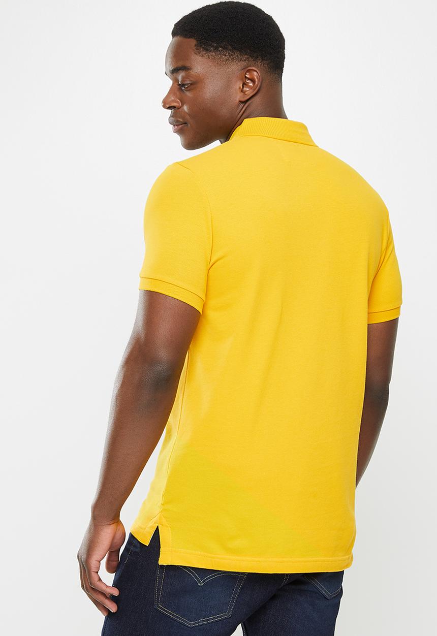 Aca Joe - 3d embroidery short sleeve golfer - gold