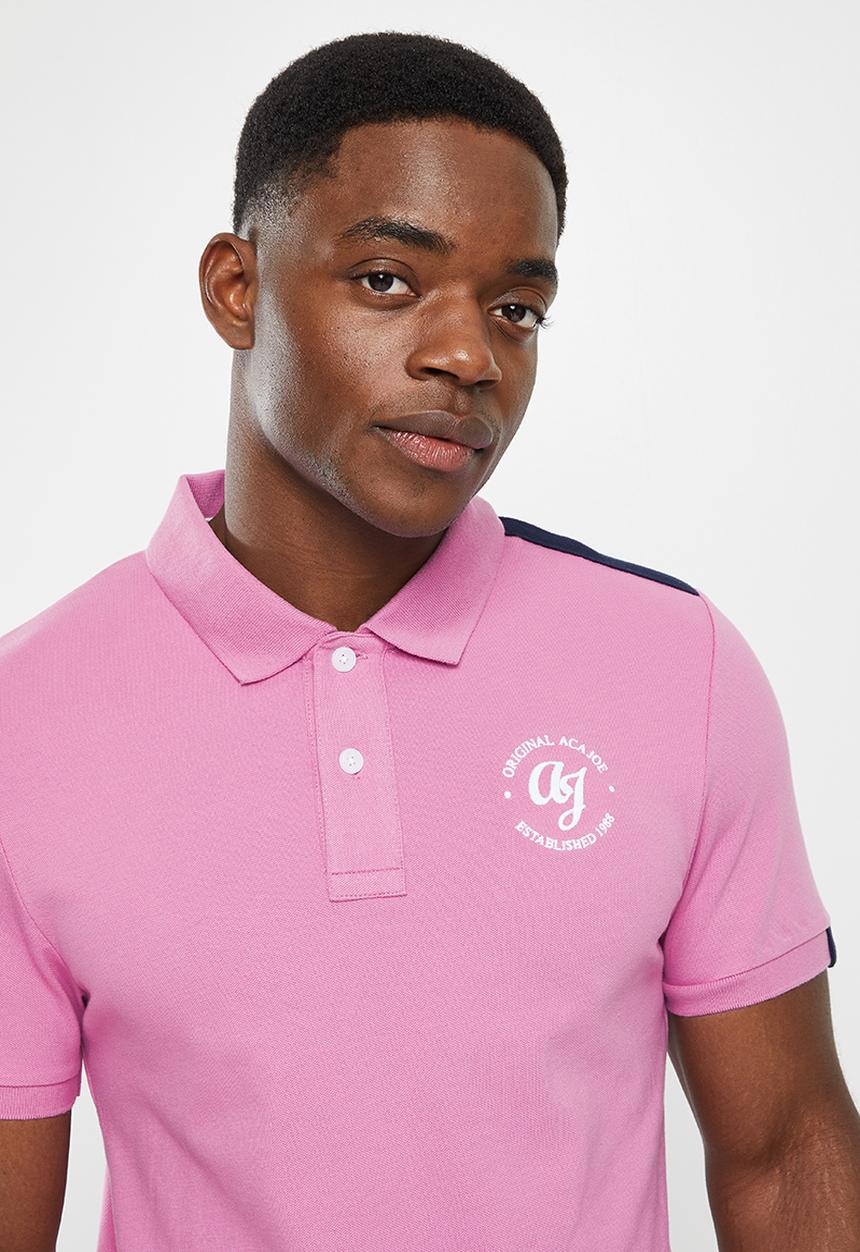 Aca Joe - Aca joe rib panel shoulder golfer - pink