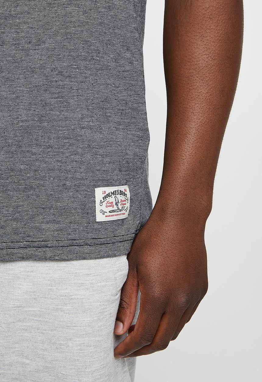 Holmes Bro's - New label short sleeve tee - black end on end
