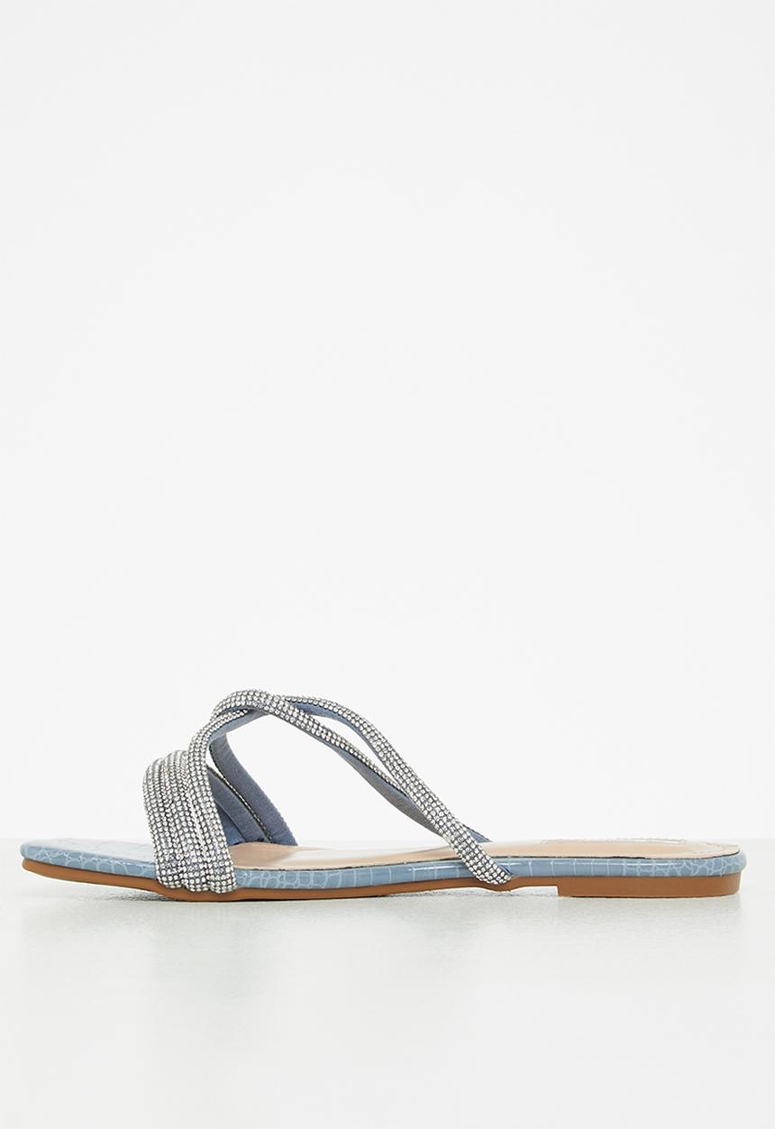 Plum - Diaz square toe sandal - blue
