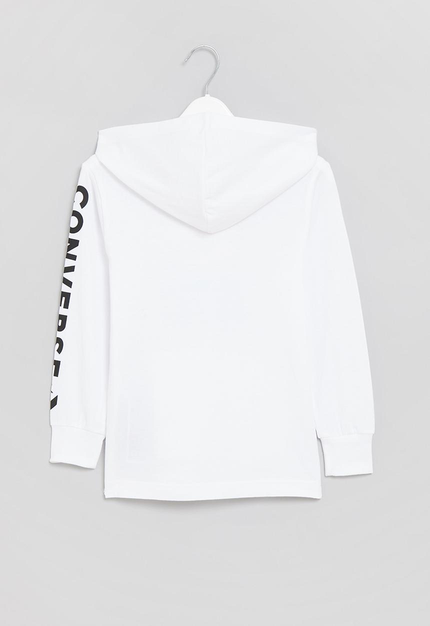 Cnvb distorted ls hooded te - white