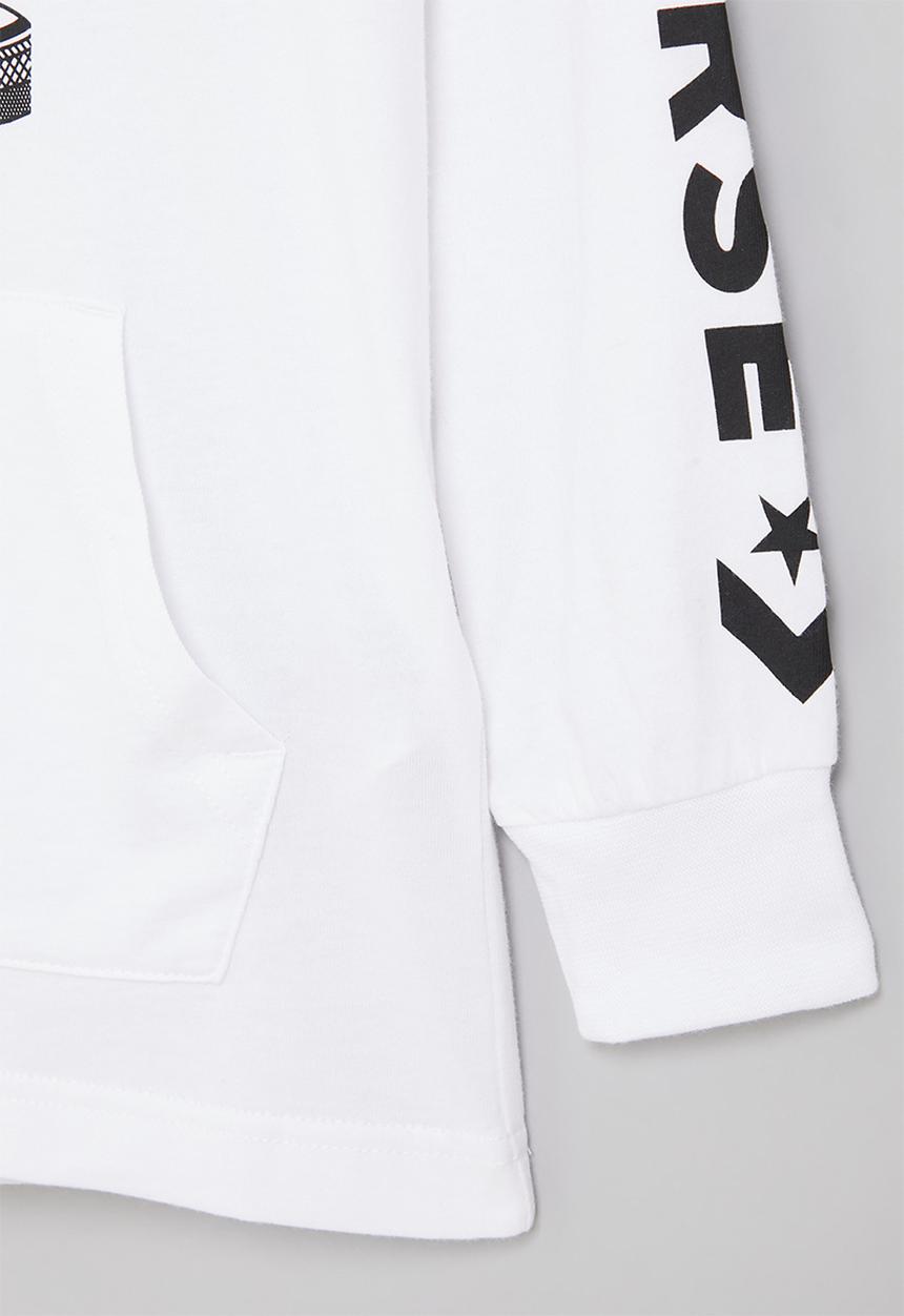 Cnvb distorted ls hooded te - white