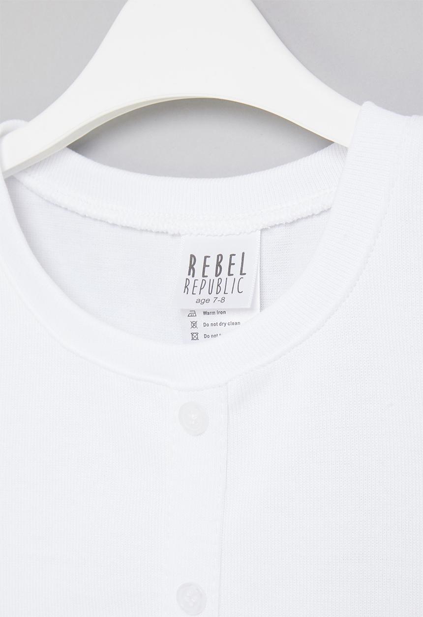 Rebel Republic - Girls lettuce crop tee - white