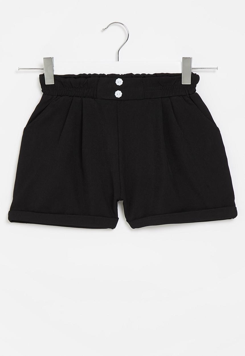 Rebel Republic - Girl elasticated shorts - black