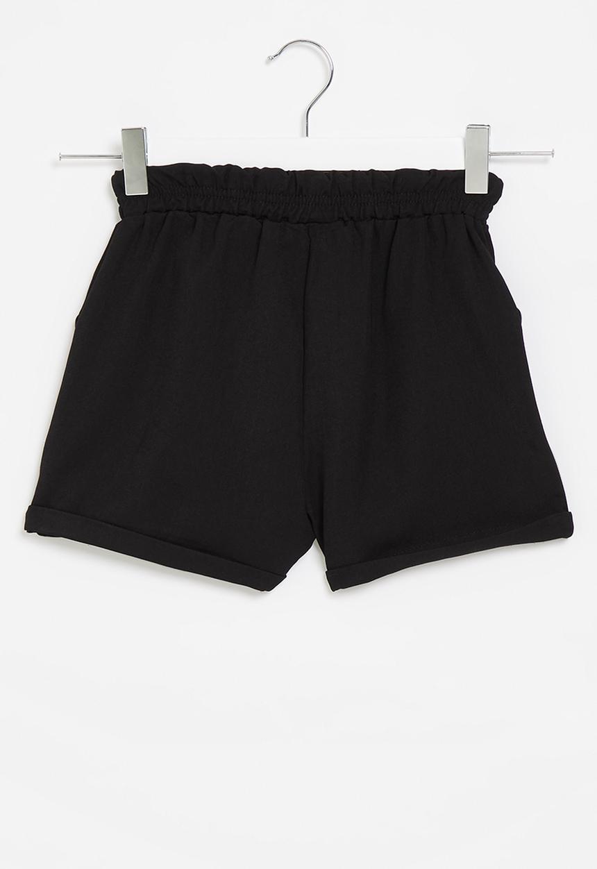 Rebel Republic - Girl elasticated shorts - black