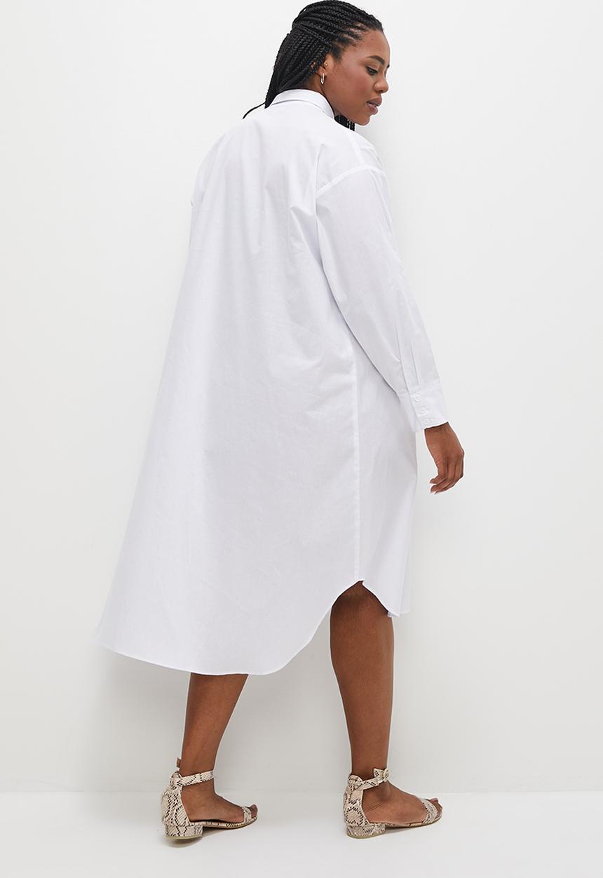 edit Plus - Hi-low longline cotton shirt - white1