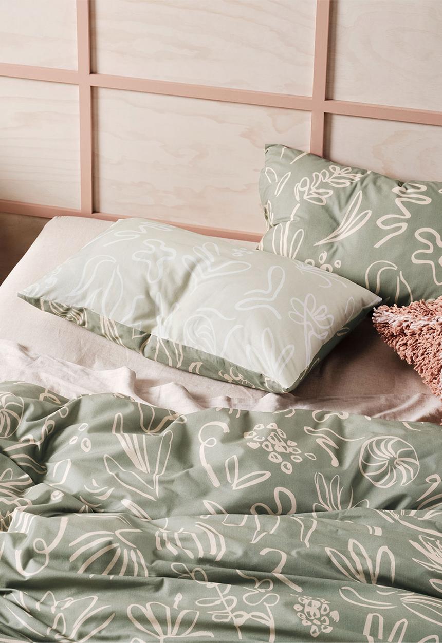 Linen House - Adley duvet cover set - eucalyptus