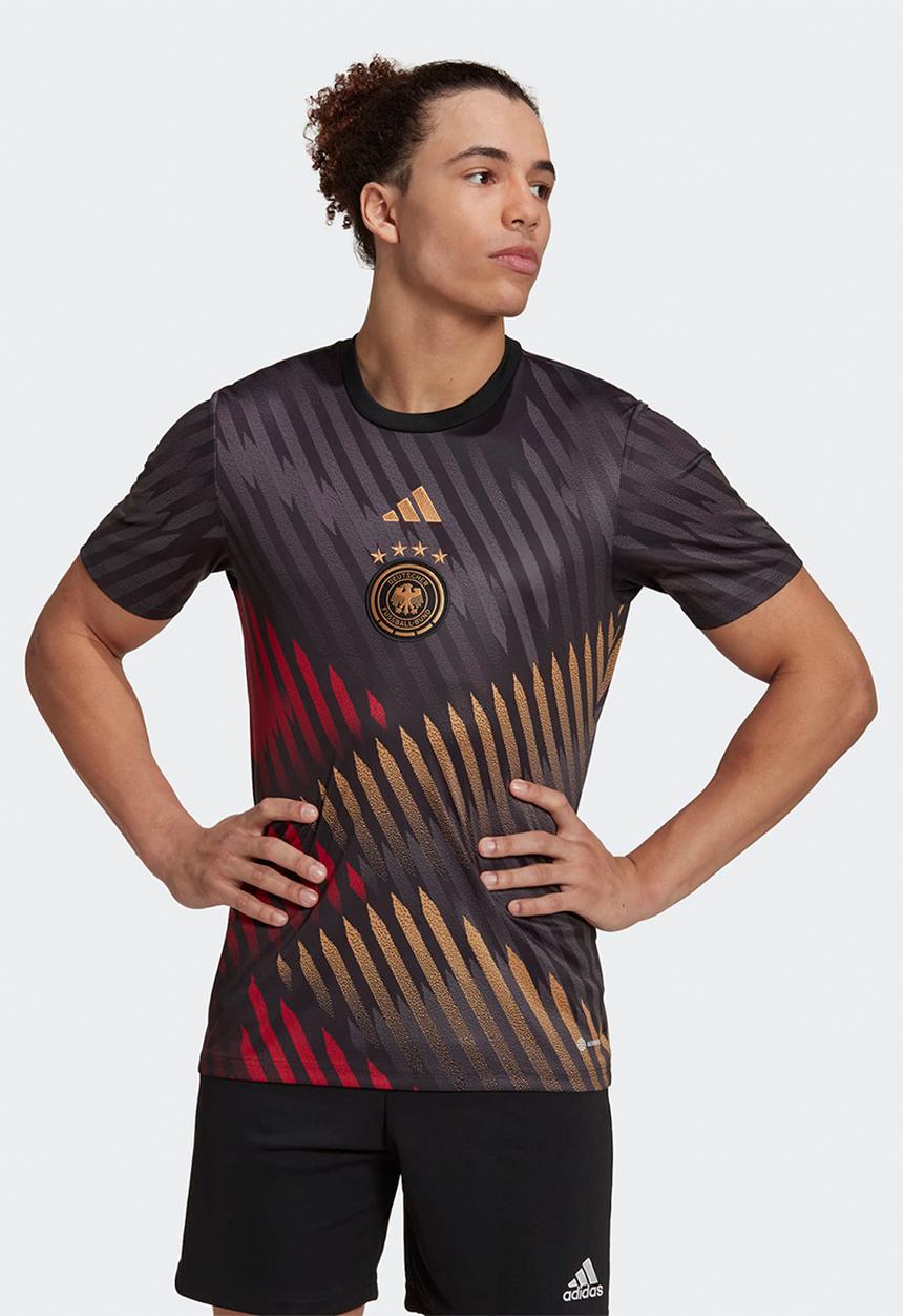 adidas Performance - Germany Training T-shirt Pre Match World Cup 2022  - black/grey six